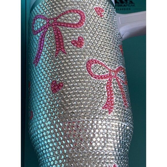 Hydrapeak LIMITED EDITION Voyager 40 oz Insulated Tumbler BLING Heart Bows NEW - Picture 12 of 13